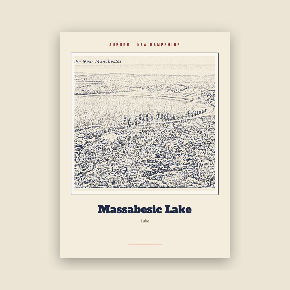 Auburn Massabesic Lake Landmark Print