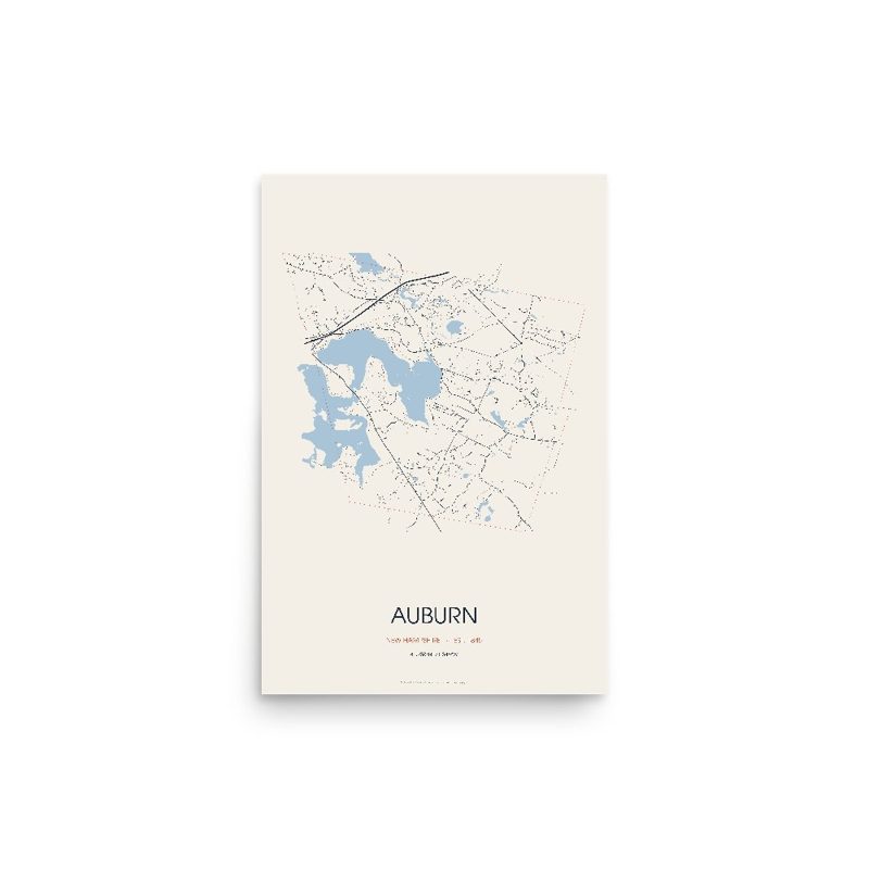 Auburn Street Map Poster · Linen