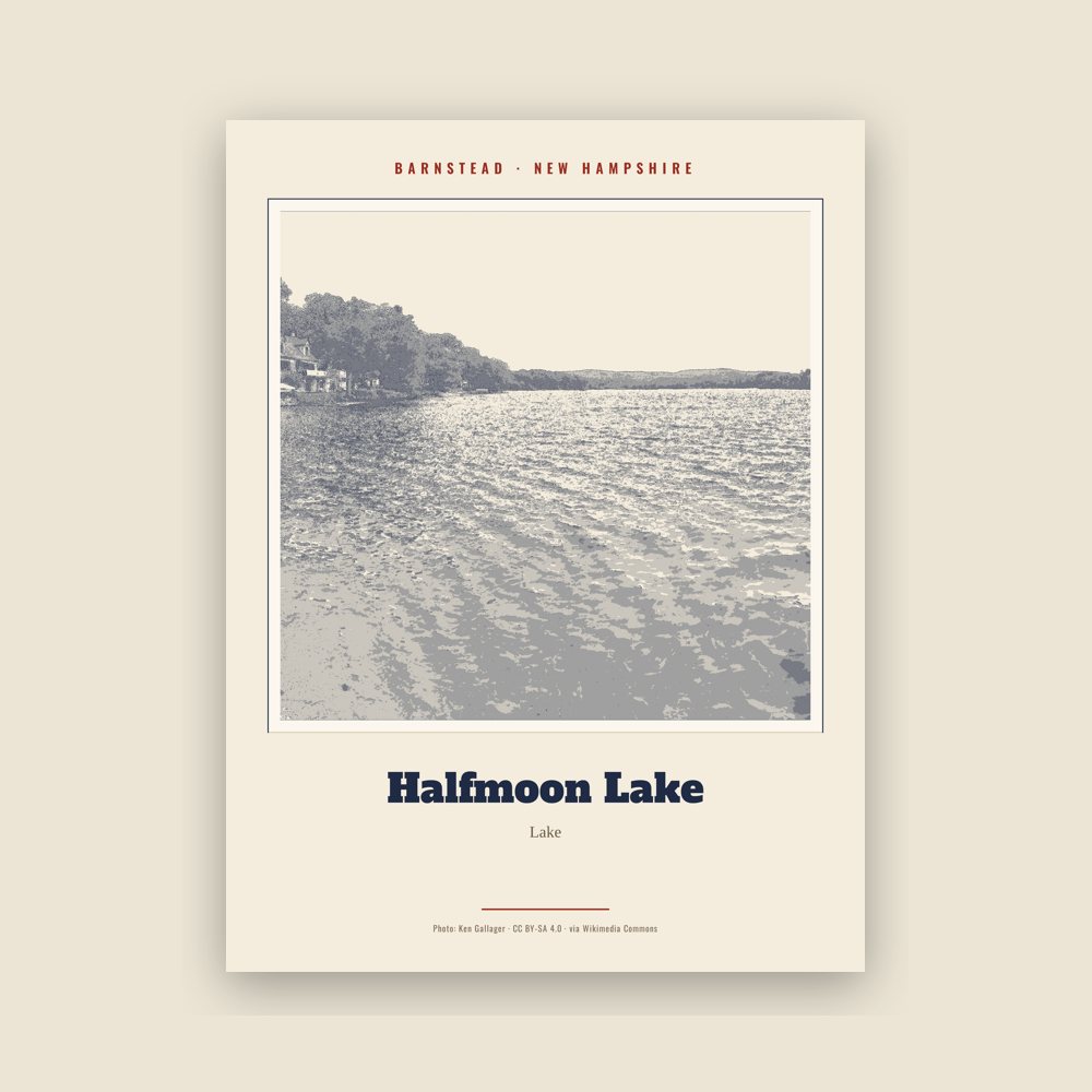 Barnstead Halfmoon Lake Landmark Print