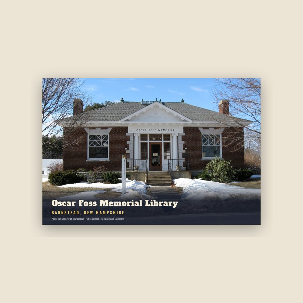 Barnstead Oscar Foss Memorial Library Postcard