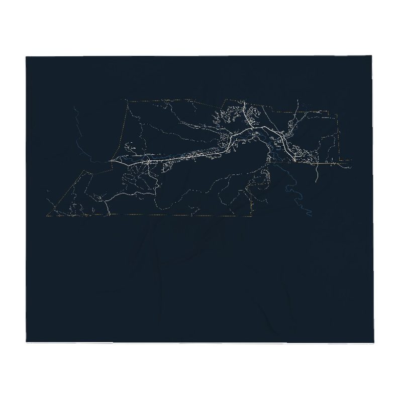 Bartlett Street Map Throw Blanket