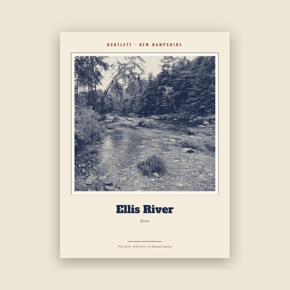 Bartlett Ellis River Landmark Print
