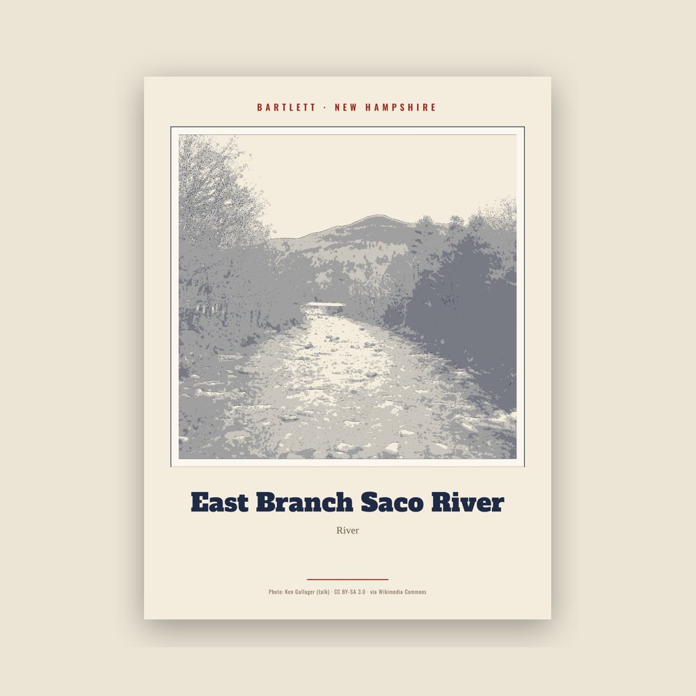 Bartlett East Branch Saco River Landmark Print