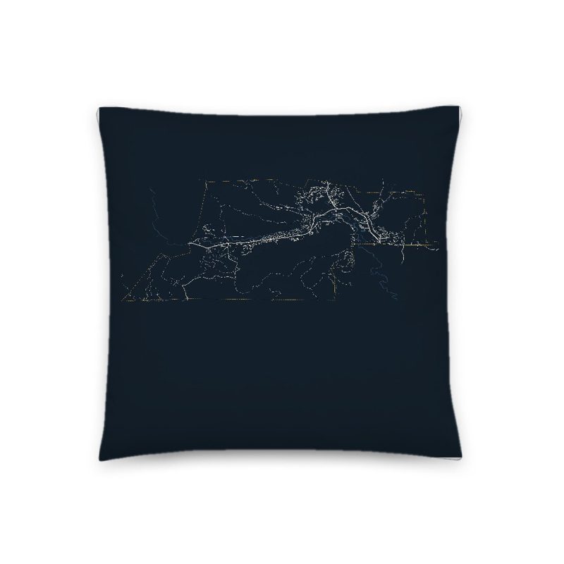 Bartlett Map Throw Pillow