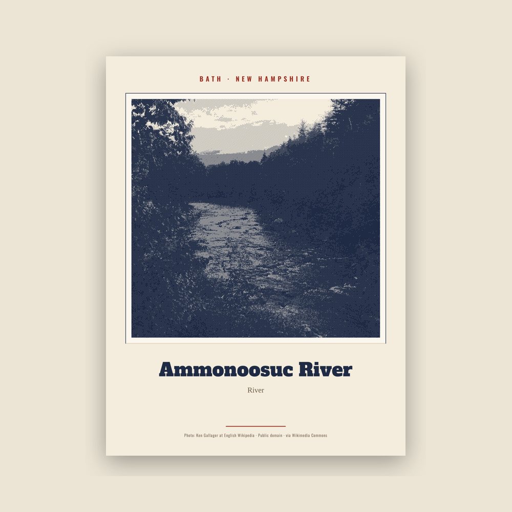 Bath Ammonoosuc River Landmark Print