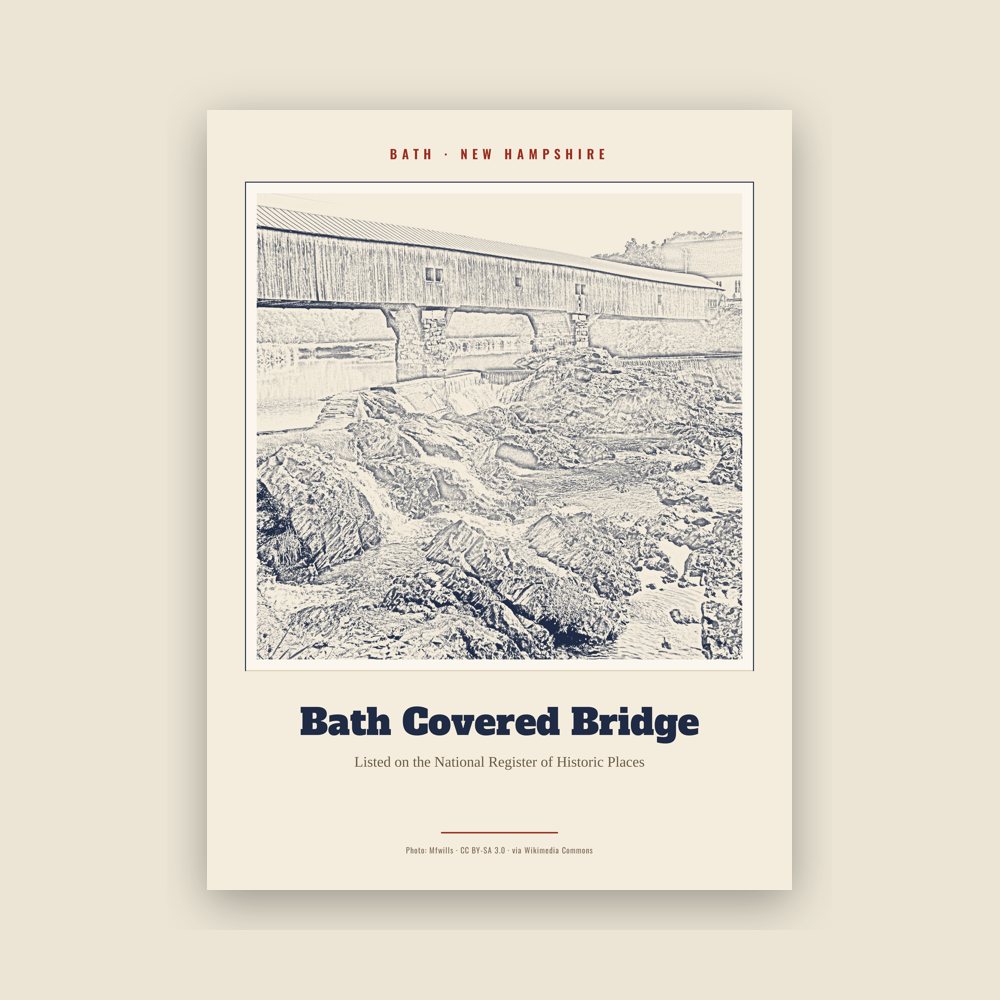 Bath Bath Covered Bridge Landmark Print