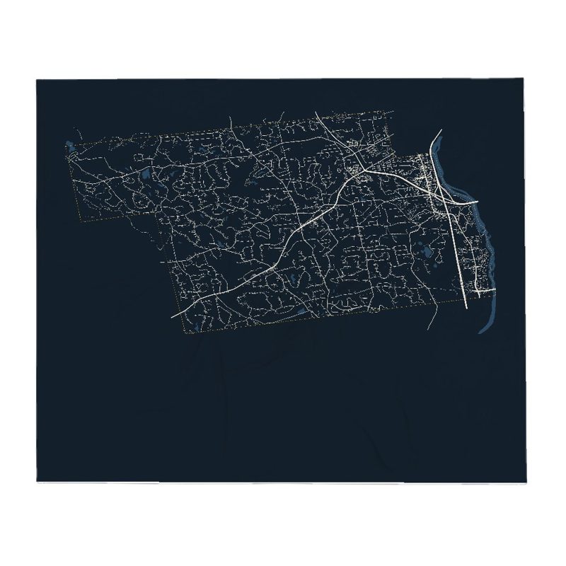 Bedford Street Map Throw Blanket