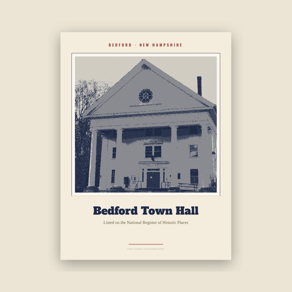 Bedford Bedford Town Hall Landmark Print