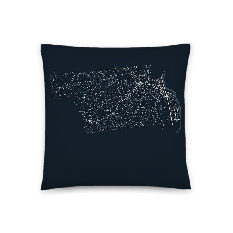 Bedford Map Throw Pillow