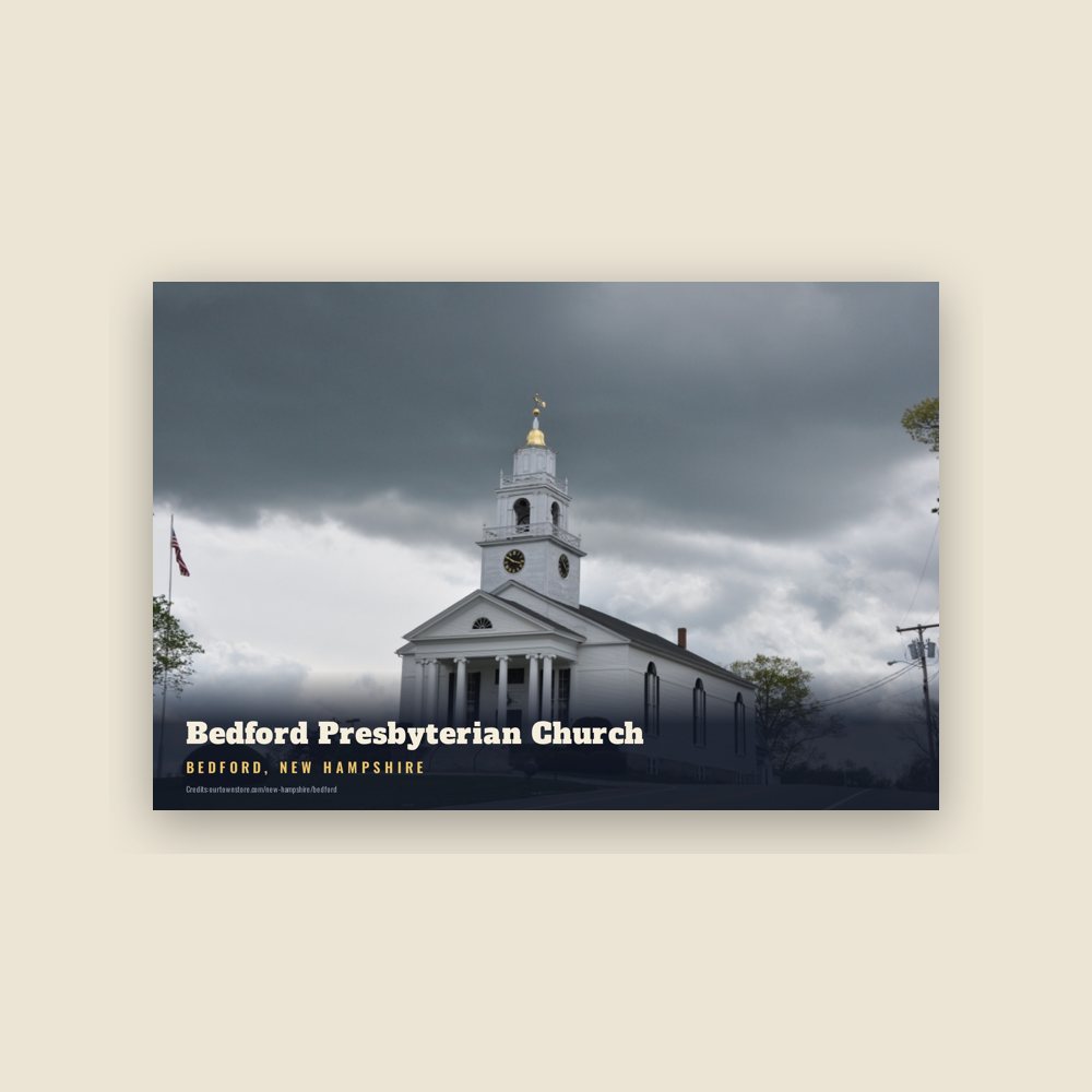 Bedford Bedford Presbyterian Church Postcard