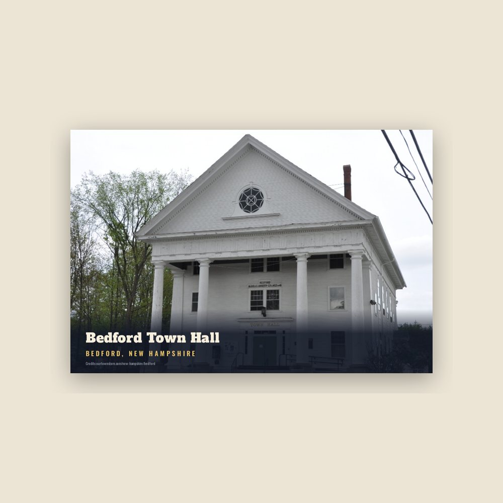 Bedford Bedford Town Hall Postcard