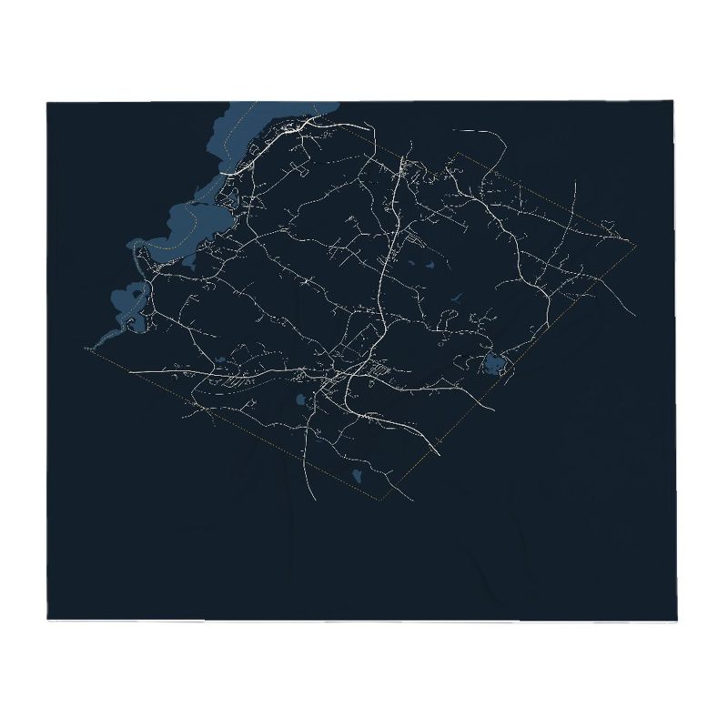 Belmont Street Map Throw Blanket