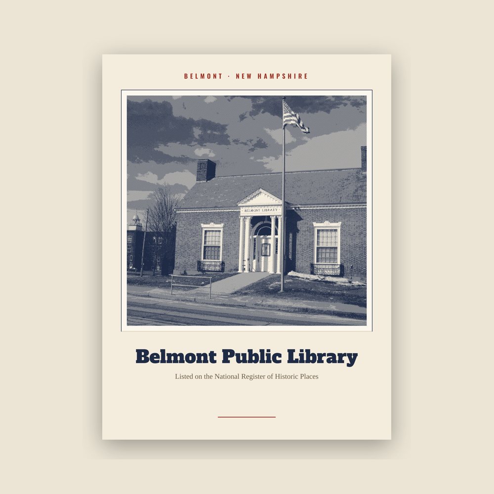Belmont Belmont Public Library Landmark Print