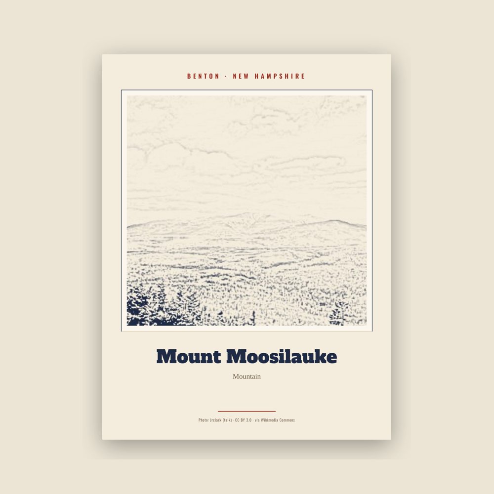 Benton Mount Moosilauke Landmark Print