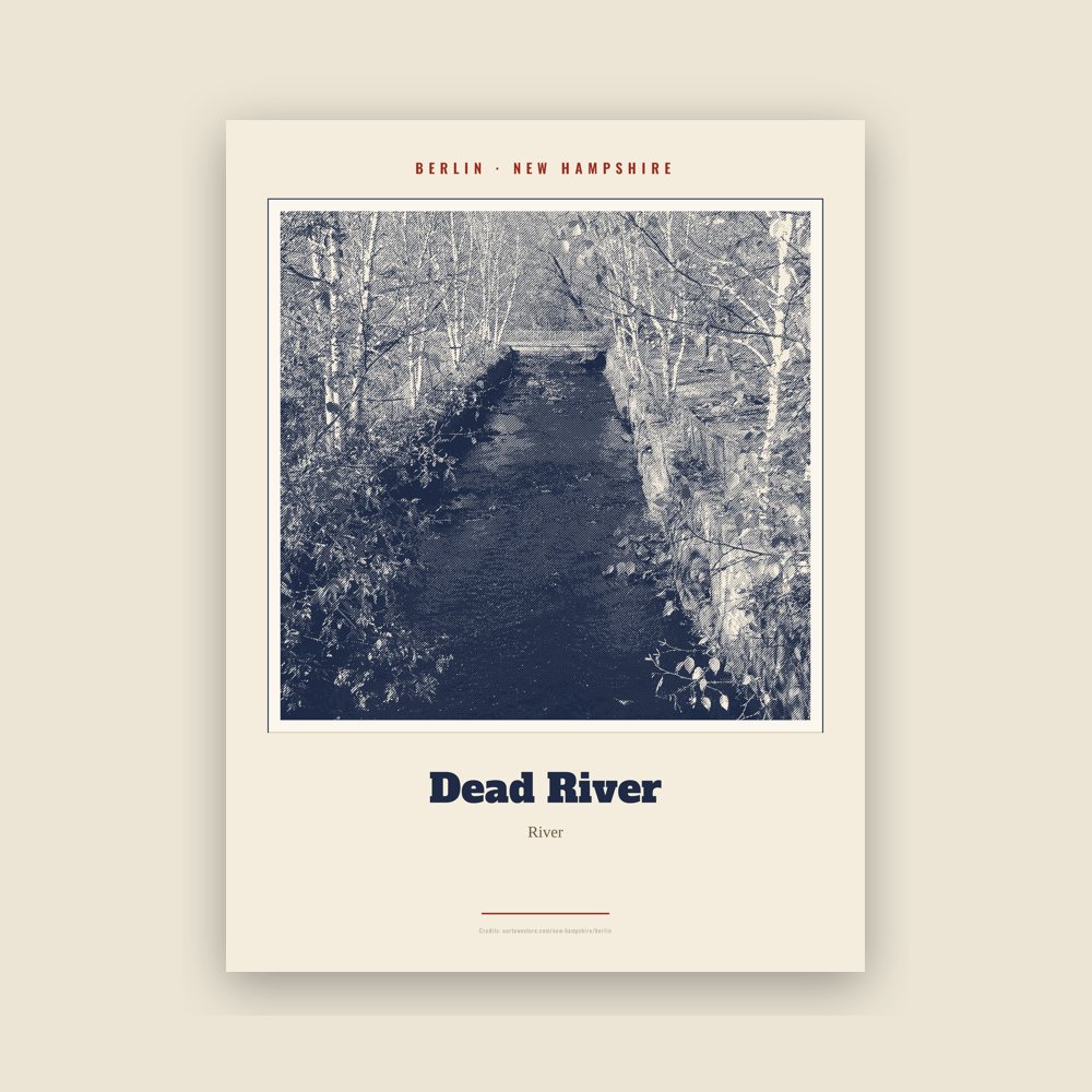 Berlin Dead River Landmark Print