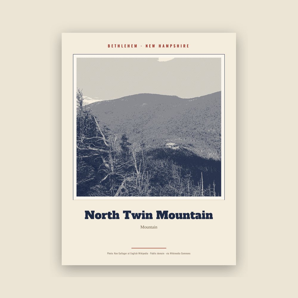 Bethlehem North Twin Mountain Landmark Print
