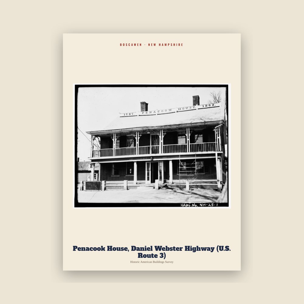 Boscawen Penacook House, Daniel Webster Highway (U.S. Route 3) Archive Print