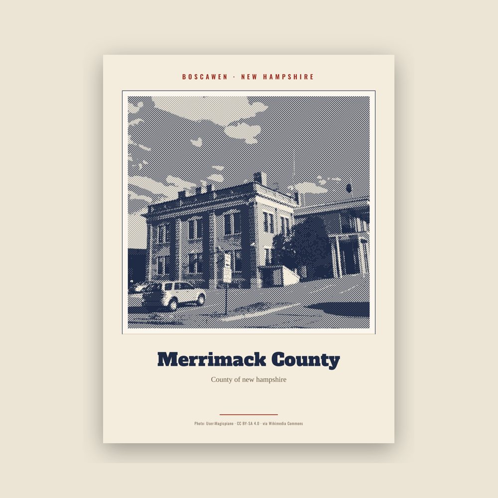Boscawen Merrimack County Landmark Print