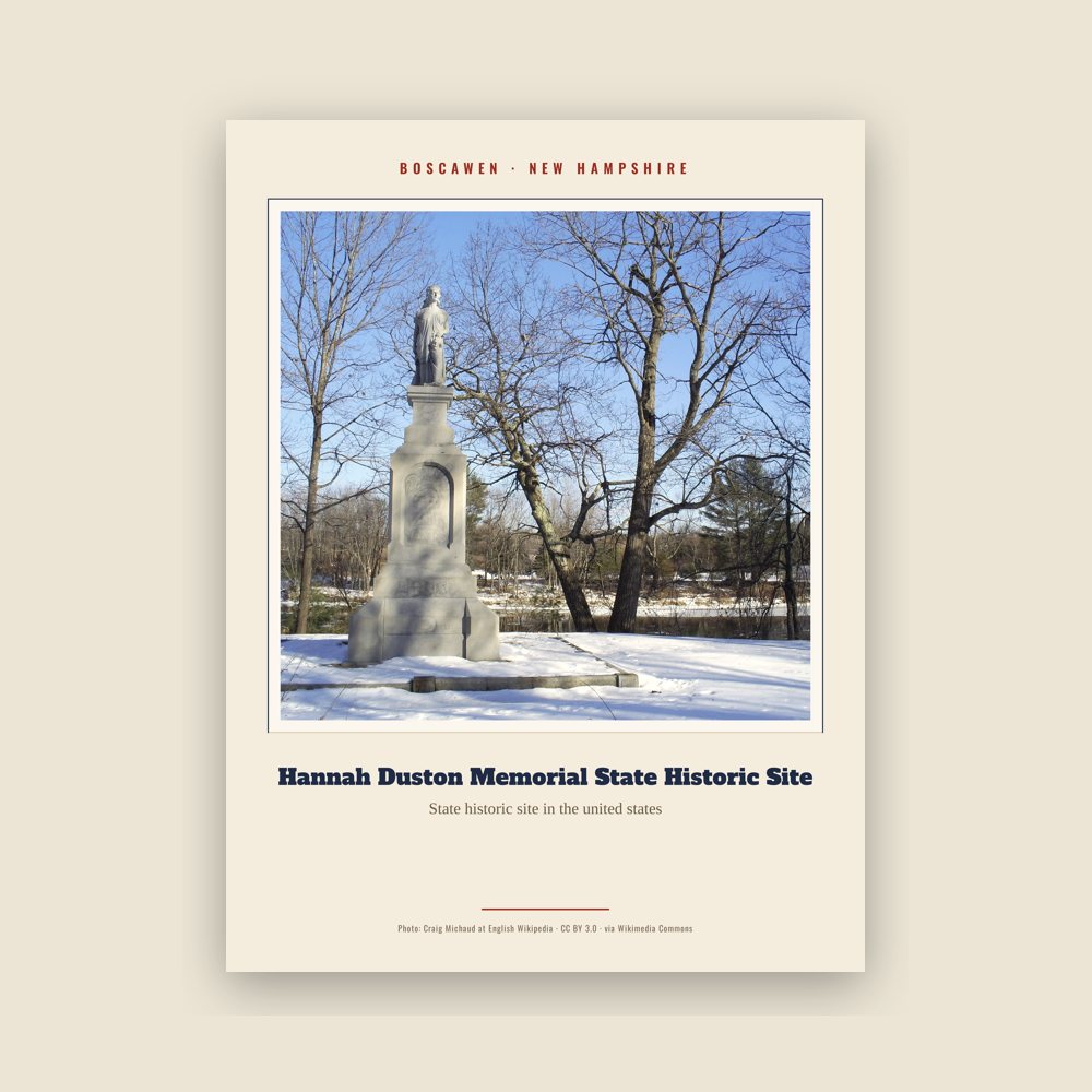 Boscawen Hannah Duston Memorial State Historic Site Landmark Print