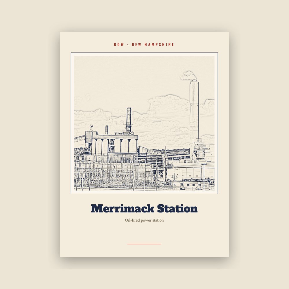 Bow Merrimack Station Landmark Print