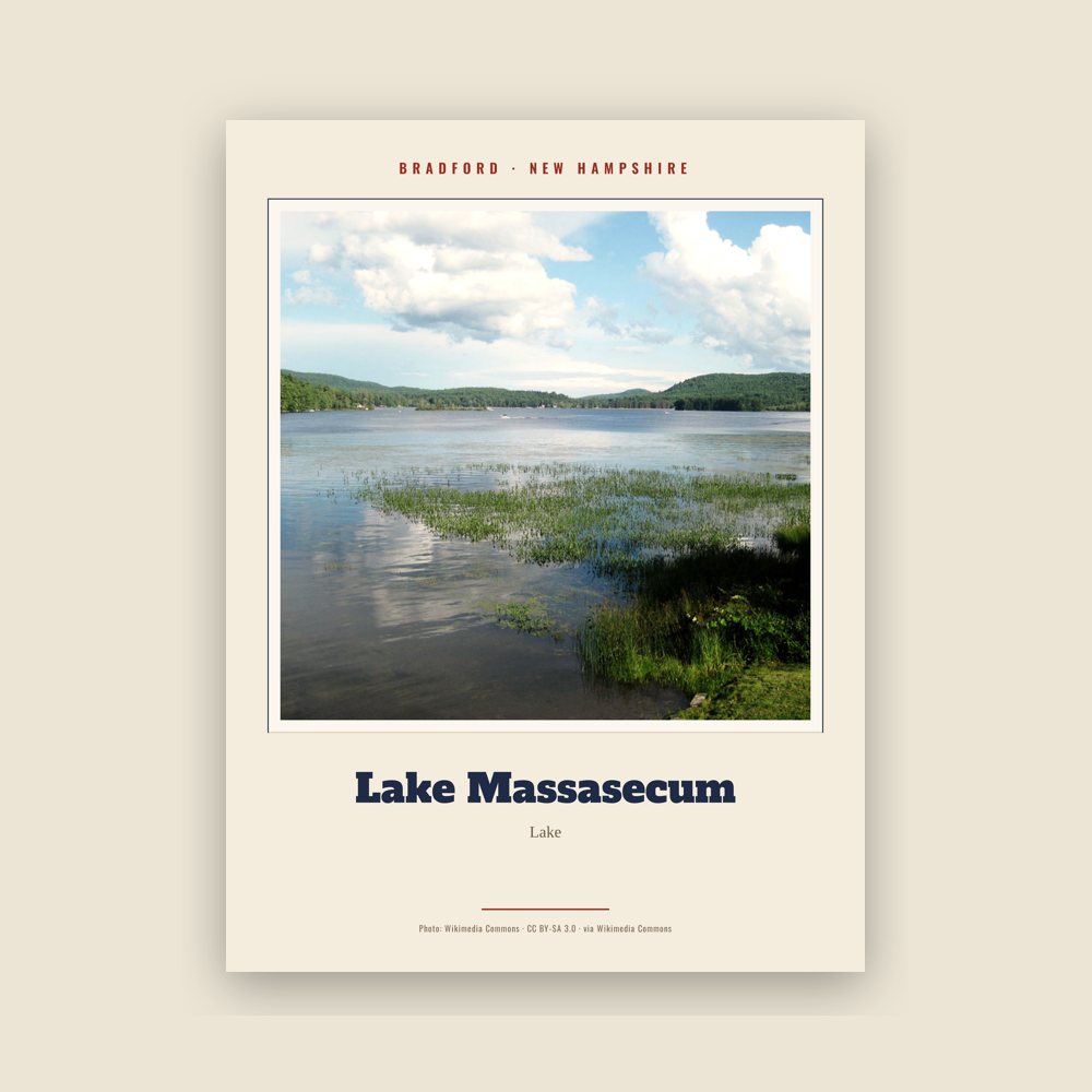 Bradford Lake Massasecum Landmark Print