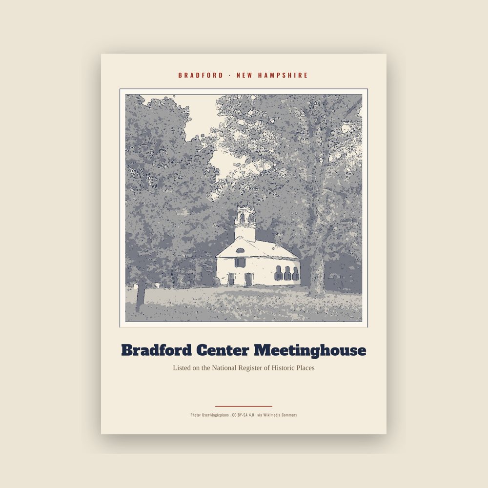 Bradford Bradford Center Meetinghouse Landmark Print
