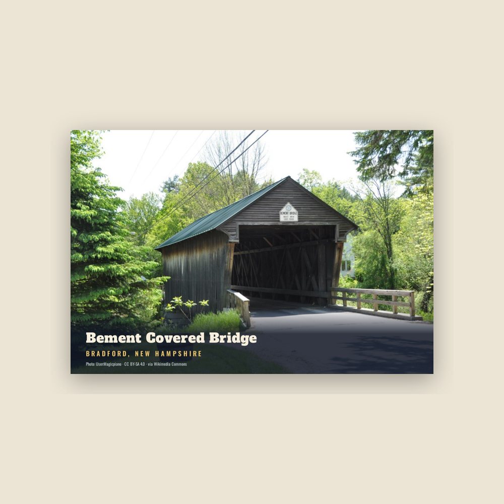 Bradford Bement Covered Bridge Postcard