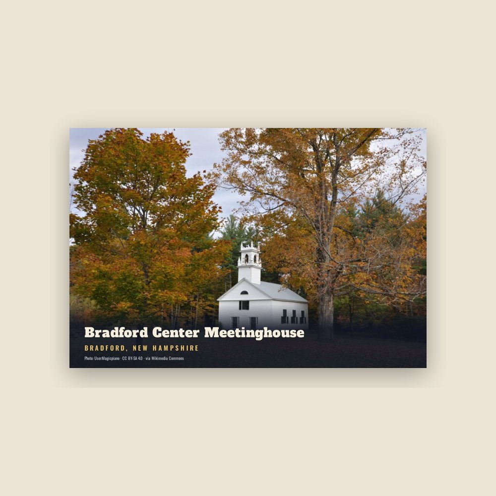 Bradford Bradford Center Meetinghouse Postcard
