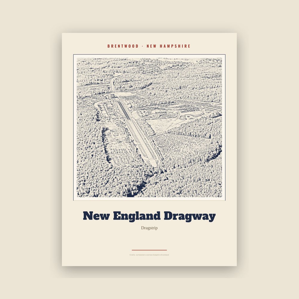 Brentwood New England Dragway Landmark Print