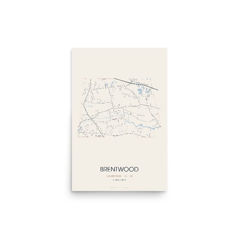 Brentwood Street Map Poster · Linen