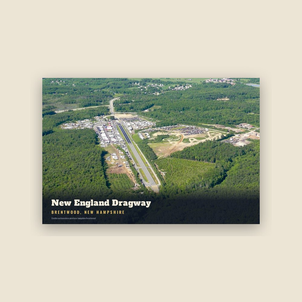 Brentwood New England Dragway Postcard