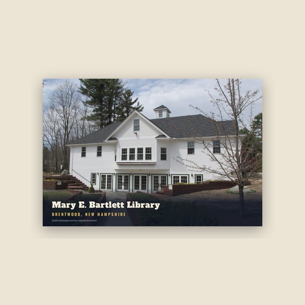 Brentwood Mary E. Bartlett Library Postcard