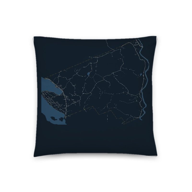 Bridgewater Map Throw Pillow