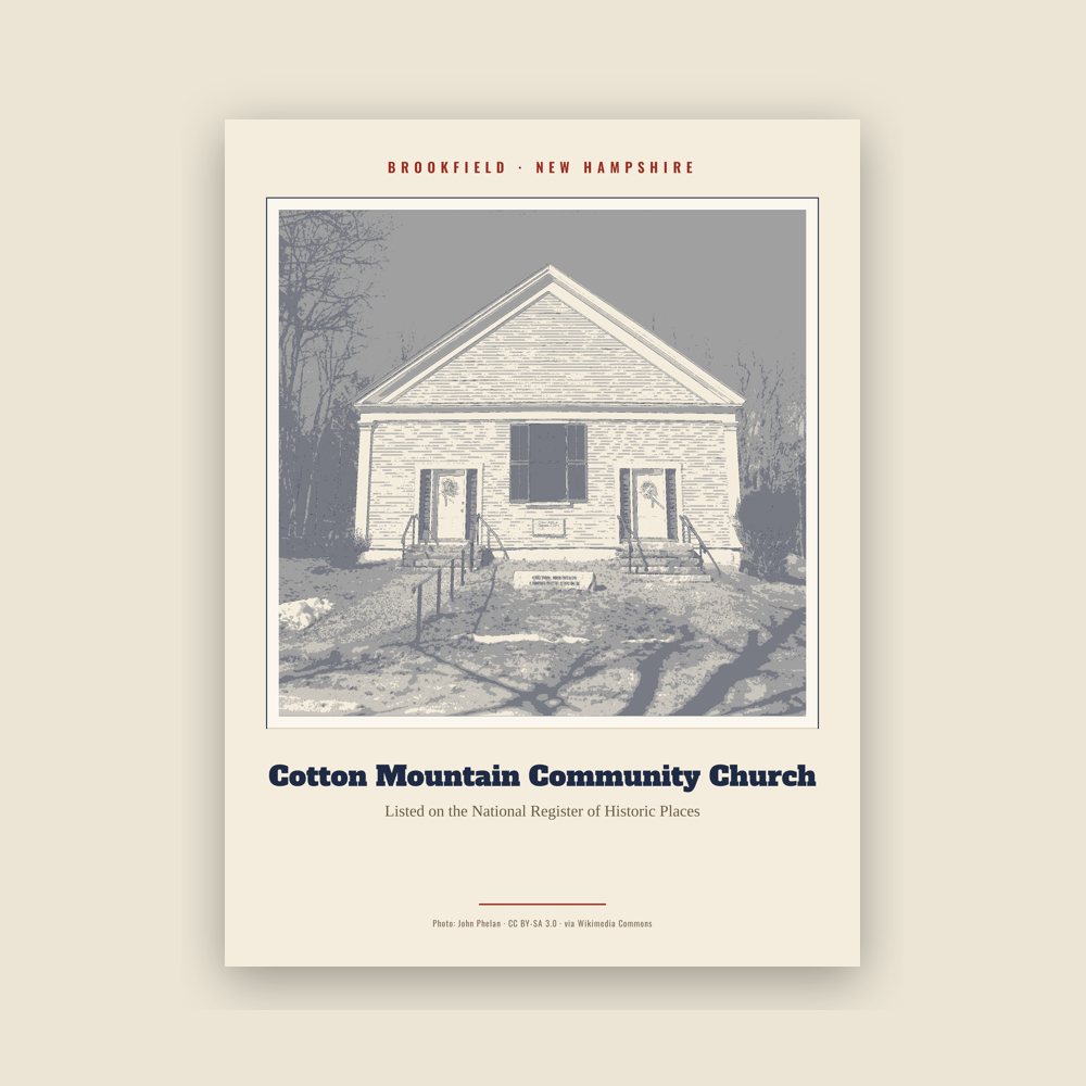 Brookfield Cotton Mountain Community Church Landmark Print