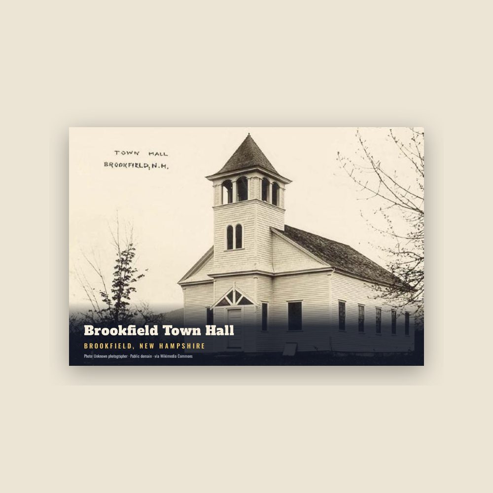 Brookfield Brookfield Town Hall Postcard