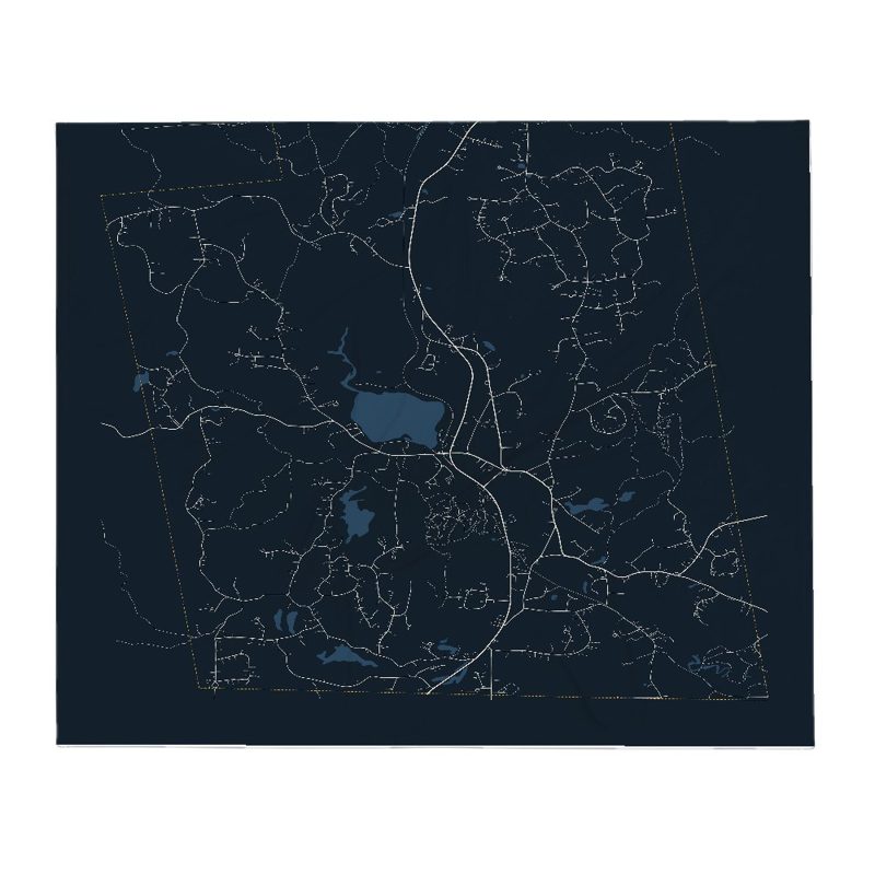 Brookline Street Map Throw Blanket