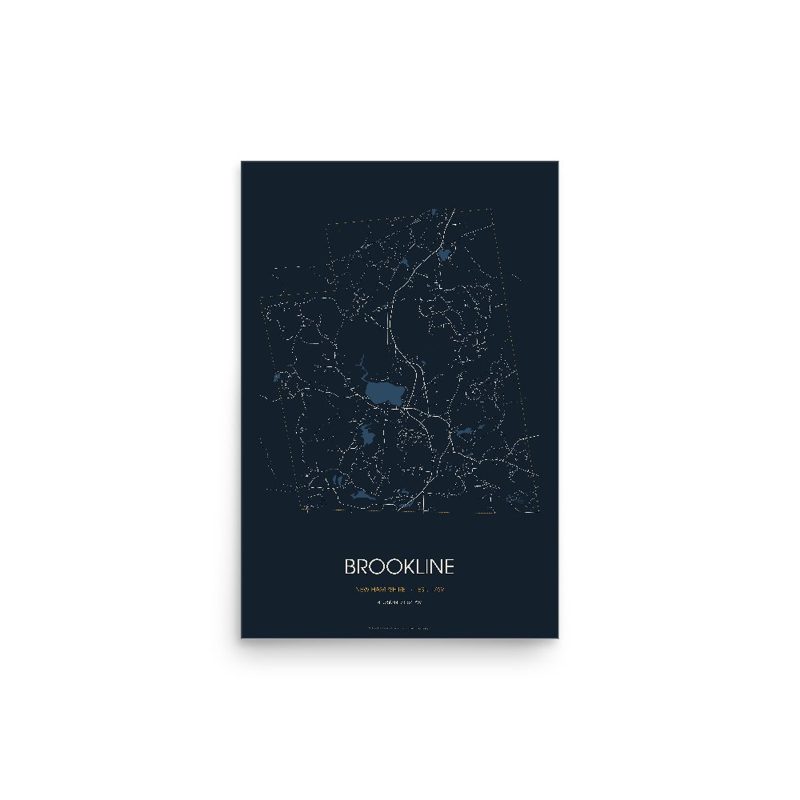 Brookline Street Map Poster · Midnight