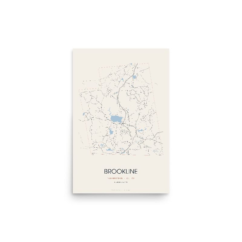 Brookline Street Map Poster · Linen