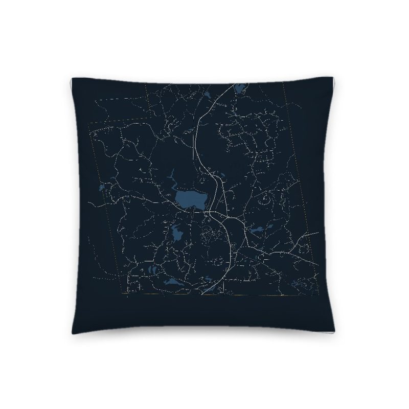 Brookline Map Throw Pillow