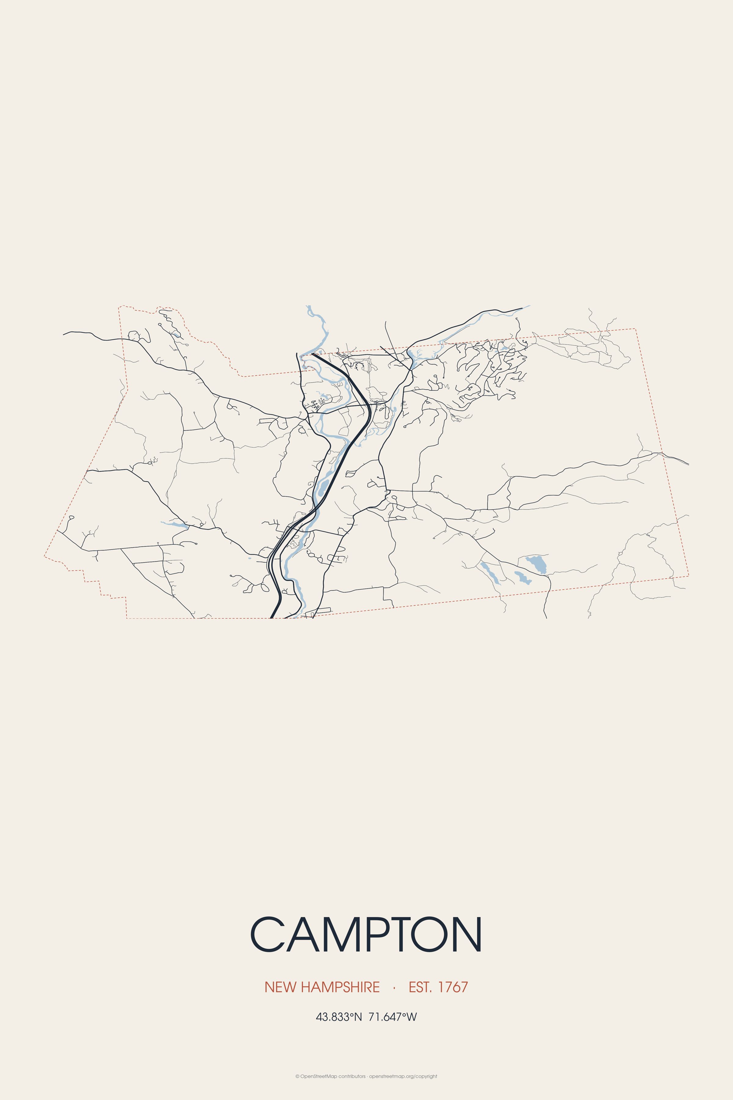 Street map of Campton, New Hampshire
