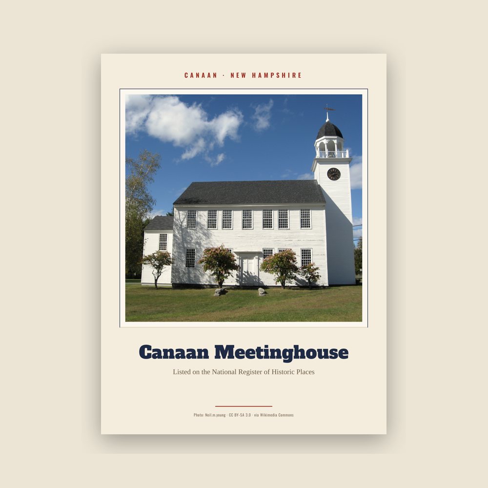 Canaan Canaan Meetinghouse Landmark Print