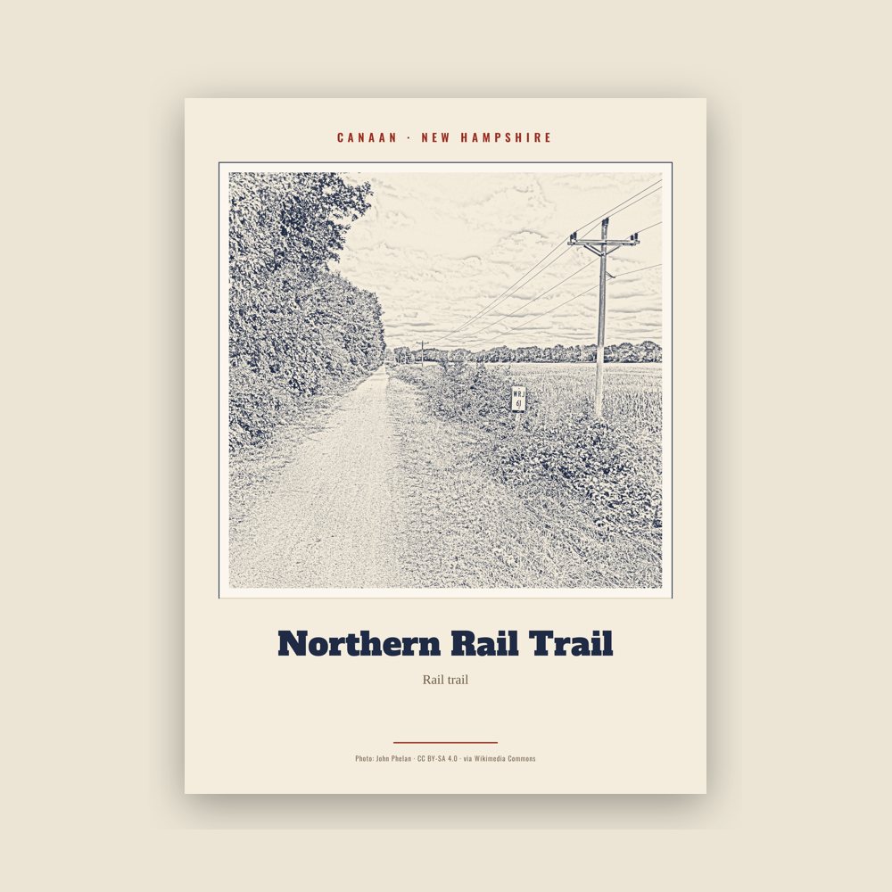 Canaan Northern Rail Trail Landmark Print