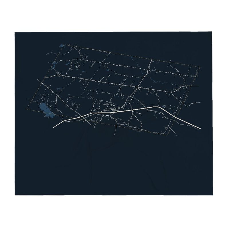 Candia Street Map Throw Blanket
