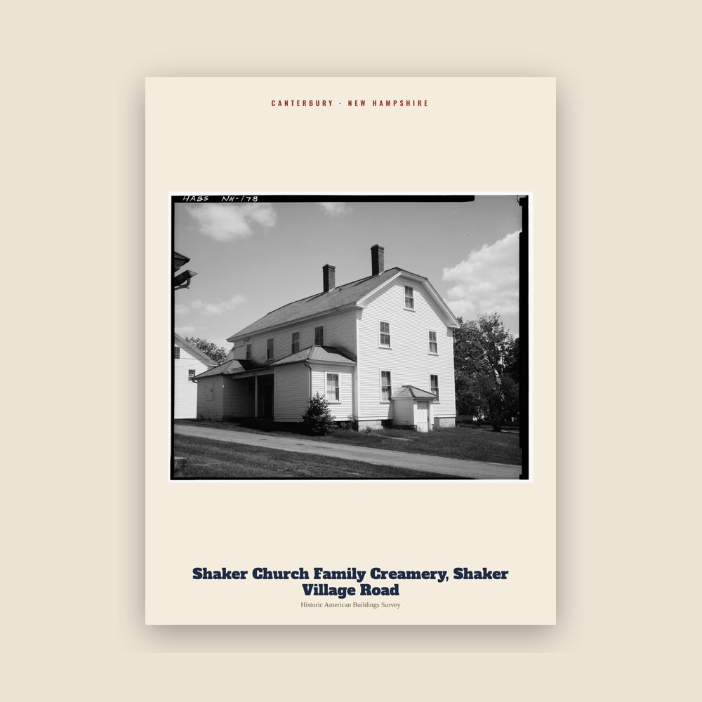 Canterbury Shaker Church Family Creamery, Shaker Village Road Archive Print