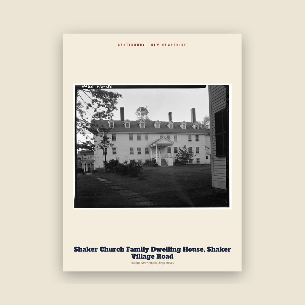 Canterbury Shaker Church Family Dwelling House, Shaker Village Road Archive Print