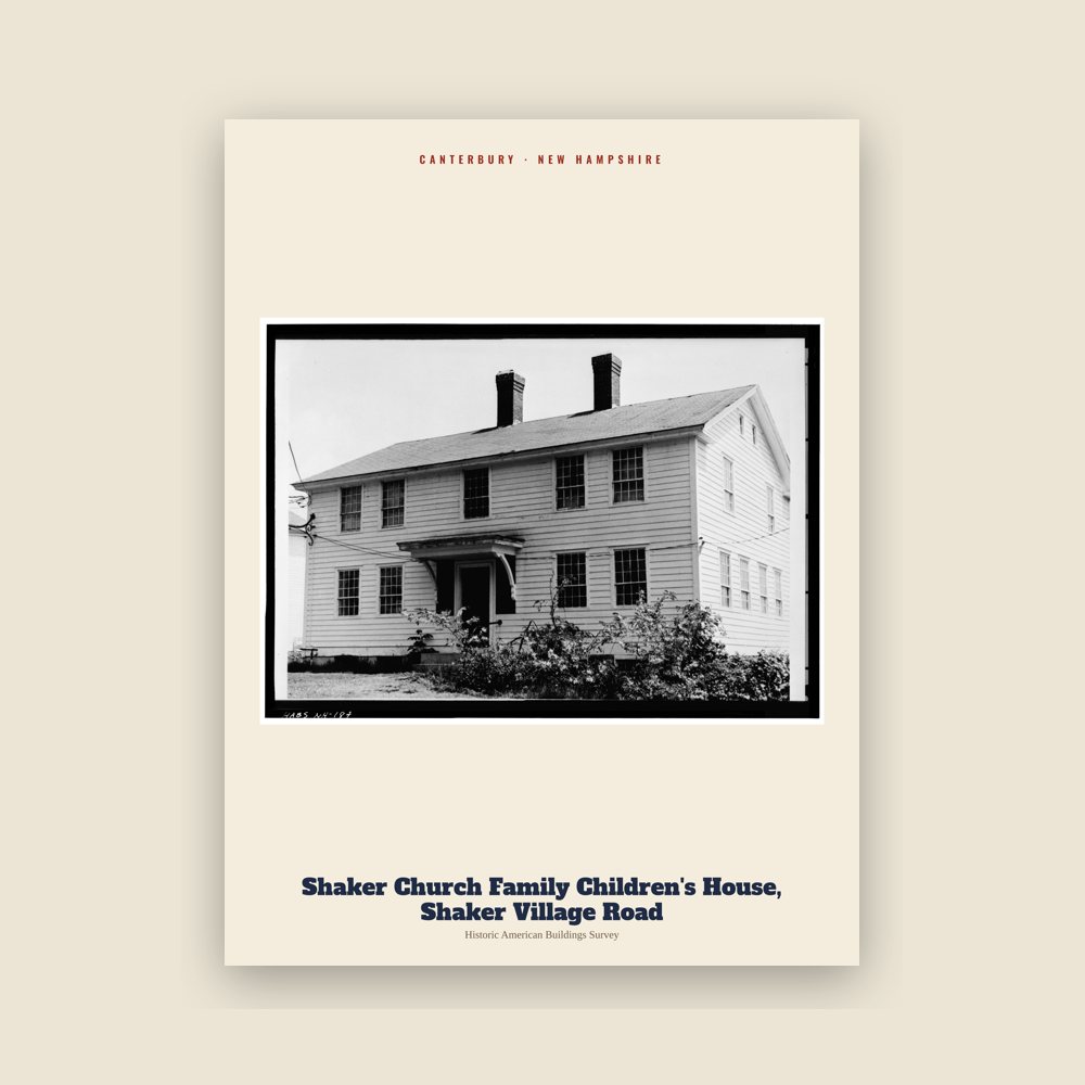 Canterbury Shaker Church Family Children's House, Shaker Village Road Archive Print