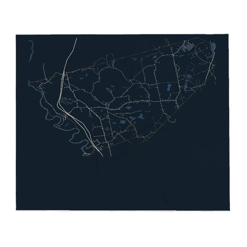 Canterbury Street Map Throw Blanket