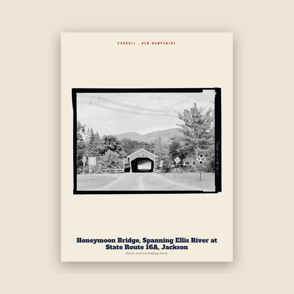 Carroll Honeymoon Bridge, Spanning Ellis River at State Route 16A, Jackson Archive Print