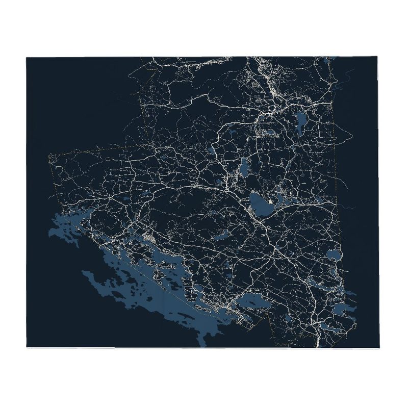 Carroll Street Map Throw Blanket