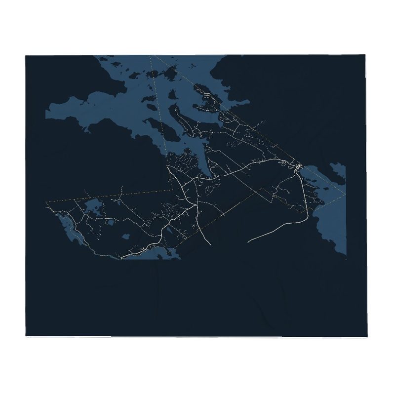 Center Harbor Street Map Throw Blanket